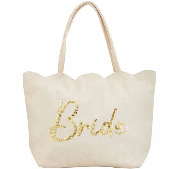 NWT Von Maur Bride Scallop Tote - Picture 1 of 5